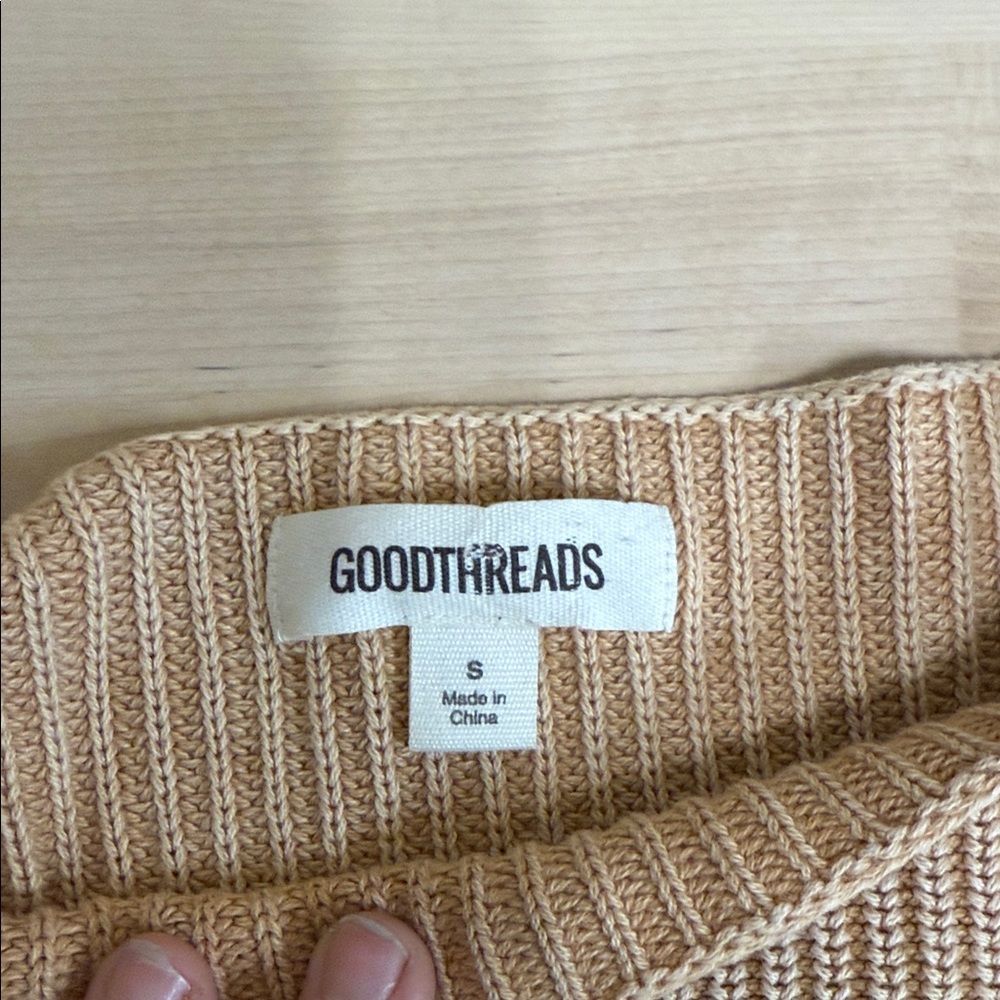 Goodthreads Women's Beige Ribbed Sweater - Picture 2 of 8